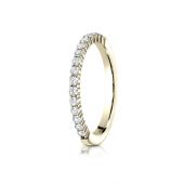 14k Yellow Gold 2mm high polish Shared Prong 16 Stone Diamond Ring (.32)