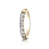 14k White Gold 3mm high polish Shared Prong 6 Stone Diamond Ring (.66)