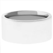 18k White Gold 8mm Flat Wedding Band Heavy Weight