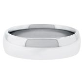 18k White Gold 6mm Comfort Fit Dome Wedding Band Heavy Weight