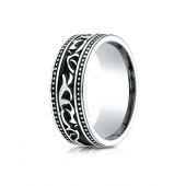 Cobaltchrome 8mm Comfort Fit Scroll Pattern Ring
