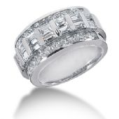 14K Princess Cut, Straight Baguette Diamond Anniversary Ring (2.66ctw.)