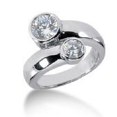 14K Double Bezel Set Round Brilliant Diamond Anniversary Ring (1.5ctw.)