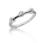 14K Three Stoned Round Brilliant Diamond Anniversary Ring (0.15ctw.)