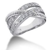 14k Twisted Round Brilliant Diamond Anniversary Ring (0.75ctw.)