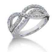 14K Looped Round Brilliant Diamond Anniversary Ring (1.08ctw.)