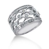 14K Metal Linked Round Brilliant Diamond Anniversary Ring (0.92ctw.)
