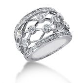 14K Open Spaced Links Round Brilliant Diamond Anniversary Ring (1.34ctw.)