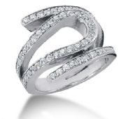 14K Bent Round Brilliant Diamond Anniversary Ring (1.2ctw.)