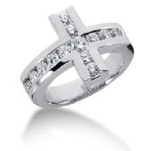 14K Cross, Round Brilliant Diamond Anniversary Ring (1.01ctw.)