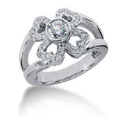 14k Heart Design Round Brilliant Diamond Anniversary Ring (0.63ctw.)