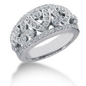 14K Open Wave Round Brilliant Diamond Anniversary Ring (0.89ctw.)