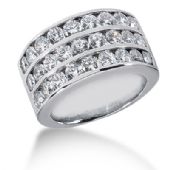 14K 3 Liner Round Brilliant Diamond Anniversary Ring (2.43ctw.)