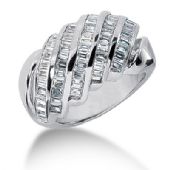 14K Angled Straight Baguette Diamond Anniversary Ring (1.4ctw.)