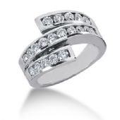 14K Wide Spiraled Round Brilliant Diamond Anniversary Ring (0.9ctw.)