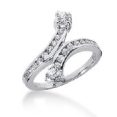 14K Snake Design Round Brilliant Diamond Anniversary Ring (0.8ctw.)