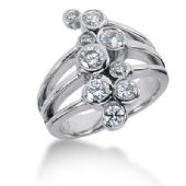 14K Bezel Set Bubbled Round Brilliant Diamonds (1.04ctw.)