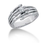 14K Spread Round Brilliant Diamonds on Spiral Anniversary Ring (0.3ctw.)
