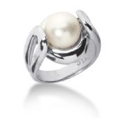 14K Round Natural Pearl Anniversary Ring (9mm)