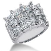 18K Crown Designed Marquise and Straight Baguette Diamond Ring (6.9ctw.)