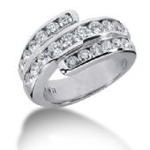 18K Round Brilliant Diamond Swirl Anniversary Ring (1.74ctw.)