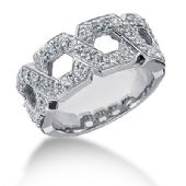 18K Intersecting Round Brilliant Diamond Anniversary Ring (0.64ctw.)