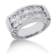 18K Channel Set Princess Cut Diamond Anniversary Ring (2.38ctw.)