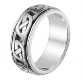 14k White Gold Celtic Knot  Wedding Band 4018