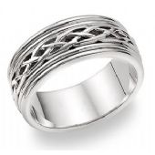 950 Platinum 8mm Celtic Weave Wedding Band C4001