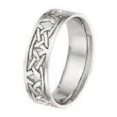 950 Platinum 7mm Celtic Knot Wedding Band C4005