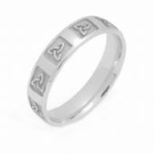 950 Platinum 4mm Celtic Trinity Knot Wedding Band C4007