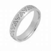 950 Platinum 4mm Celtic Trinity Knot Wedding Band C4008