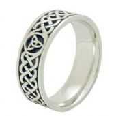 950 Platinum 7mm Celtic Trinity Knot Wedding Band C4014