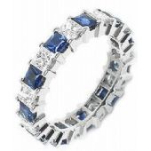 14k Shared Prong 2.00 Carat Sapphire & Diamond Eternity Band