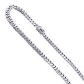 9.5mm Finessed 14K White Gold Miami Cuban Link Curb Chain