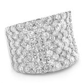 Astonishing 14K Gold & 8 Carat Diamond Pave Set Wedding Ring 
