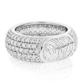Custom Fingerprint 14K Gold & 4.35 Carat Diamond Eternity Band