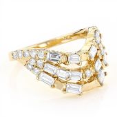 Custom I Ching 14K Gold & 1.15 Carat Diamond Trigram Wedding Ring