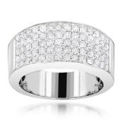 Designer 14K Gold & 1.67 Carat Pave Diamond Unisex Wedding Band