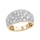 Designer 14K Gold & 2 Carat Diamond Shiny Wedding Band for Women
