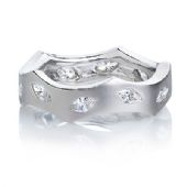Designer 18K Gold & 0.71 Carat Diamond Marquise Eternity Ring