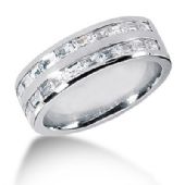 Elegant 18K Gold & 1.10 Carat Diamond Baguette Wedding Ring for Men