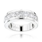 Elegant Platinum & 1.5 Carat Diamond 7 Stone Wedding Ring for Men