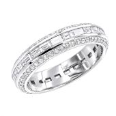 Excellent 14K Gold & 2.50 Carat Diamond Baguette Eternity Ring