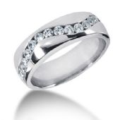 Excellent 18K Gold & 0.90 Carat Round Diamond Wedding Ring for Men 
