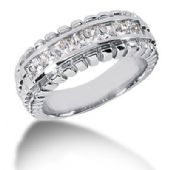 Excellent Platinum & 1.36 Carat Diamond Wedding Band for Men