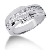 Excellent Platinum & 1.42 Carat Diamond Wedding Band for Men