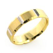 Exclusive Men’s 14K Yellow & White Gold Ornamented Wedding Band