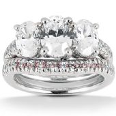 Gorgeous 14K Gold & 1.48 Carat Three Stone Diamond Engagement Ring