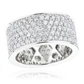 Love 14K Gold & 6 Carat Round Diamond Wide Eternity Band